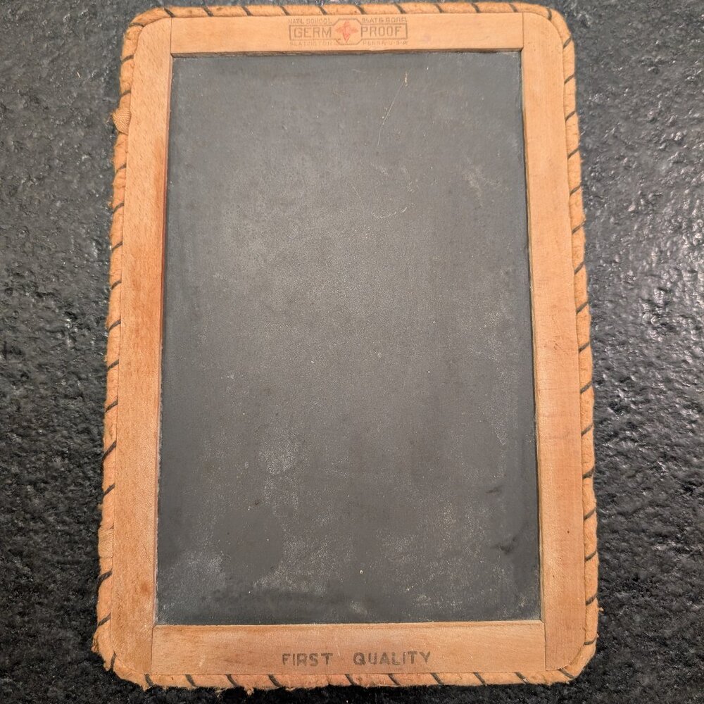Antique Germ Proof Slate Chalkboard 9" X 13" National School Slate Co
